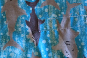 Seashell Bag-Blue w grey sharks