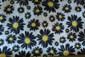 Small COrn Bag Cover-Black & yellow flowers
